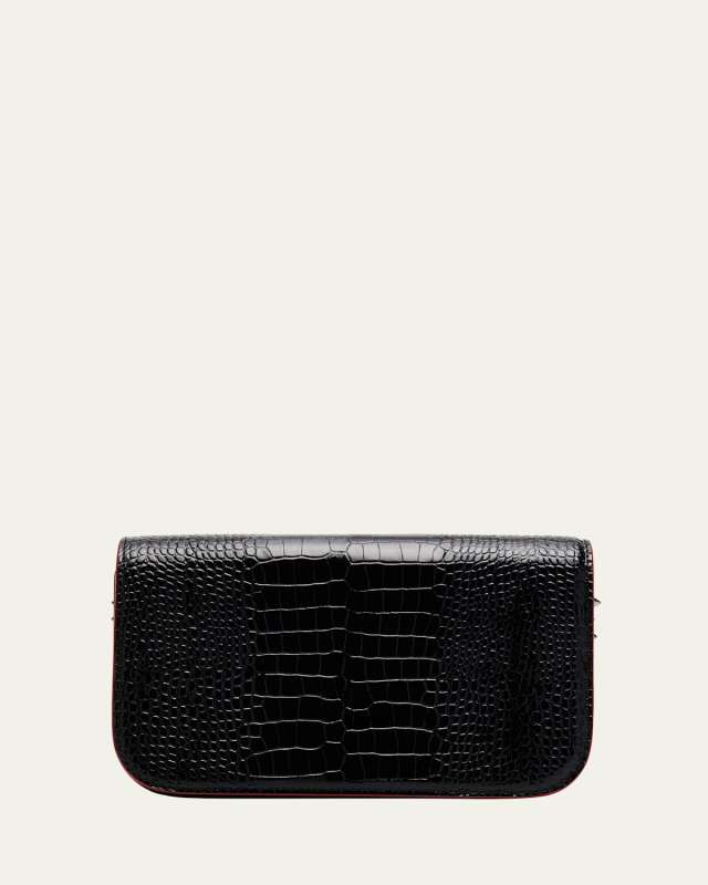 Paloma Small Croc-Embossed Leather Clutch